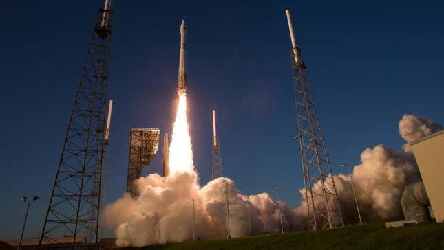 An Atlas V rocket, carrying NASA’s OSIRIS-REx spacecraft, launching from Cape Canaveral’s Space Launch Complex 41 on Sept. 8, 2016, in Florida.