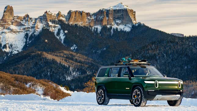 A concept model of Rivian’s R1S SUV.