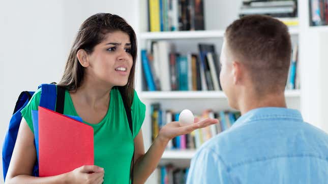 Image for article titled High School Teaches Co-Parenting Skills By Having Students Fight Over Who Gets Egg For Weekend