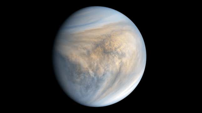 Imagen en luz ultravioleta de Venus tomada por la sonda Akatsuki en 2016.