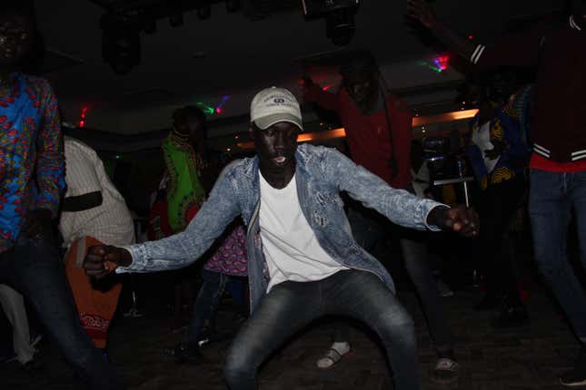 A day partier at Club Signature in Juba, South Sudan.