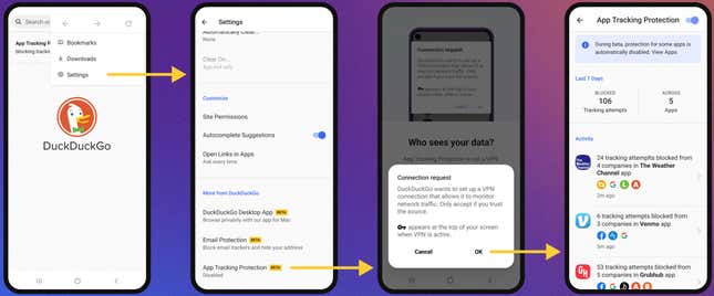 Imagen para el artículo titulado El navegador DuckDuckGo ahora puede bloquear trackers en Android