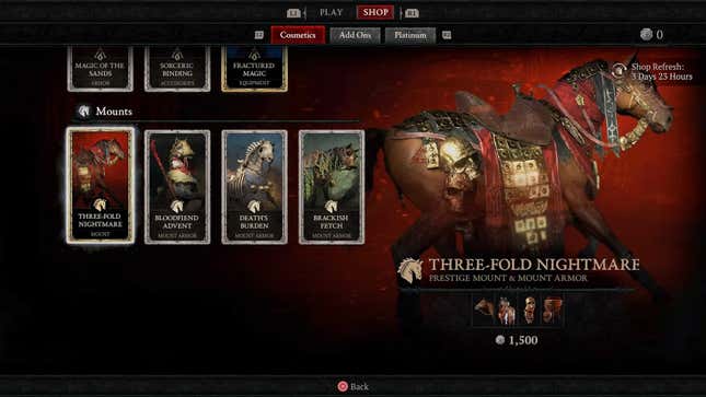 A screenshot shows how much a Three-Fold Nightmare costs in Diablo IV.