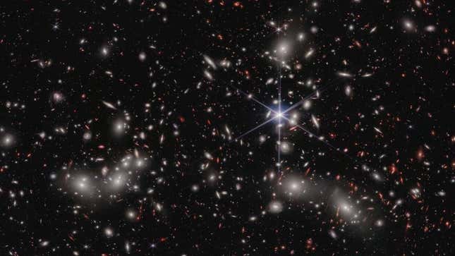 A recent Webb Space Telescope shot of Pandora's Cluster, a megacluster of galaxies.