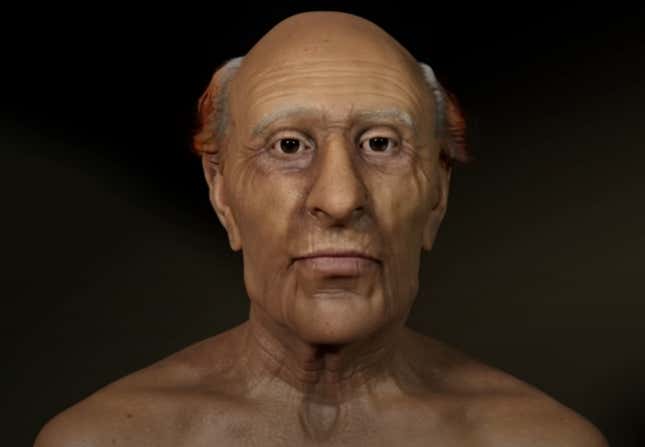 Imagen del rostro del faraón Ramsés II reconstruida a los 90 años