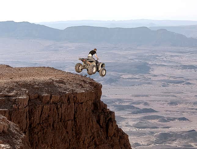 Image for article titled ATV Driver Goes Off-Cliffing