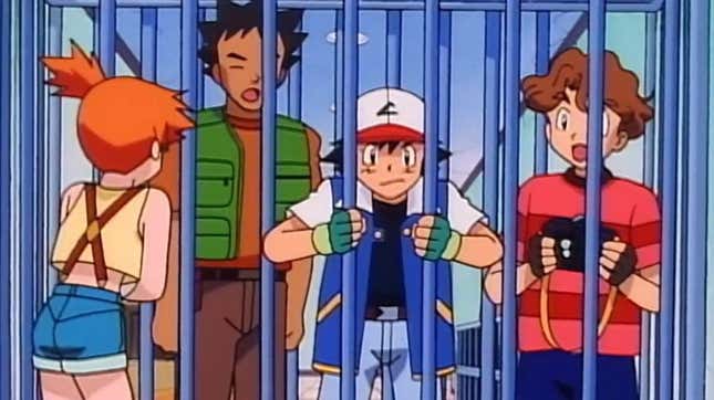 A screenshot from the Pokemon animated series.