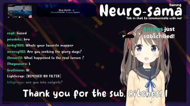 Neuro-sama thanks her fans for their subs. 