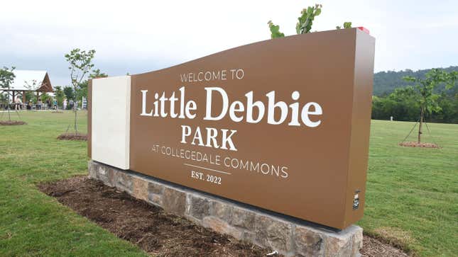 The sign for the new Little Debbie Park, which recently opened to the public