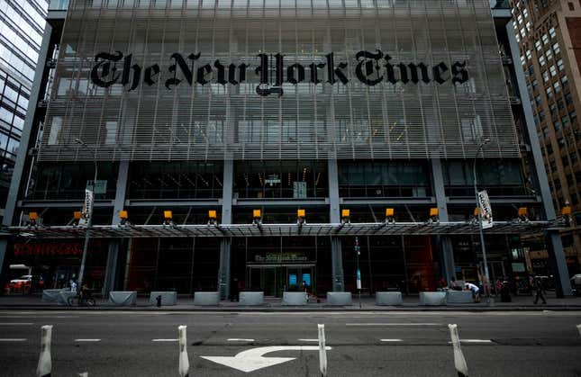 The New York Times building was seen in New York City on June 30, 2020. - The New York Times has become the highest-profile media organization to leave Apple News, saying the tech giant’s service was not helping achieve the newspaper’s subscription and business goals. The daily exit comes as news organizations worldwide struggle with declining print readership and an online environment where Google and Facebook dominate ad revenue.