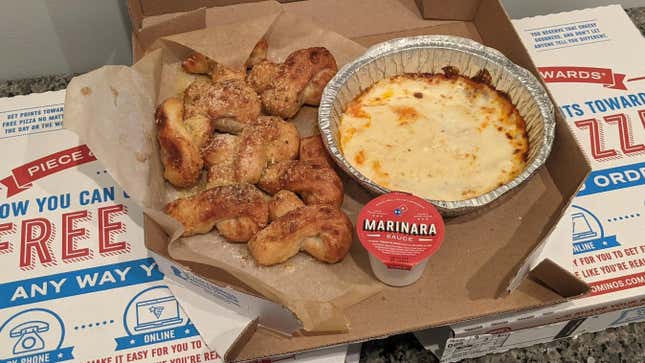 Domino's oven-baked dip with garlic knots