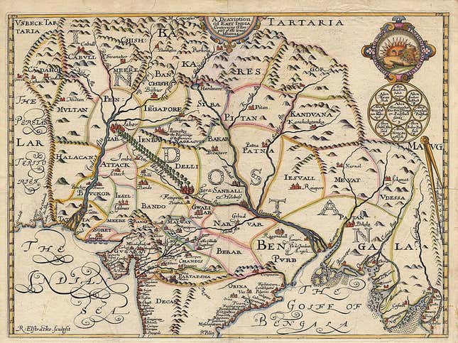 William Barfin’s map of northern India and the Mughal empire.
