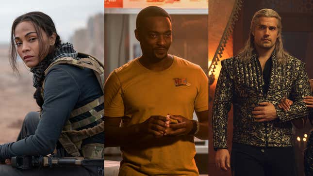 Zoe Saldaña in Special Ops: Lioness; Anthony Mackie in Twisted Metal; Henry Cavill in The Witcher 