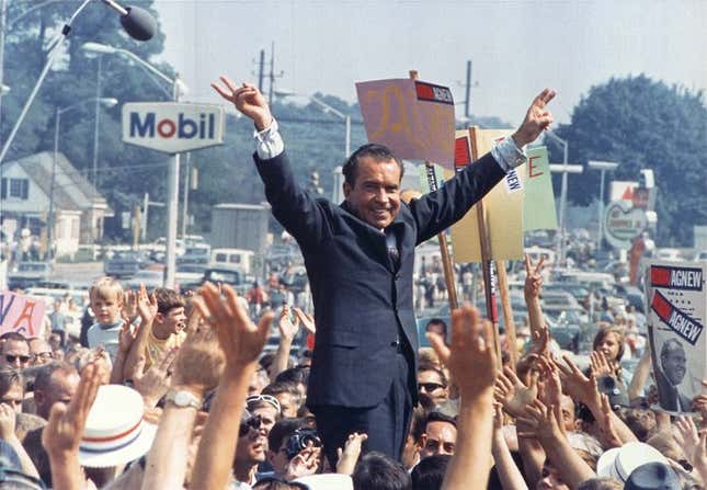 During his 1968 campaign for the presidency, Richard Nixon appealed to ‘law and order’ (read: anti-black) voters.