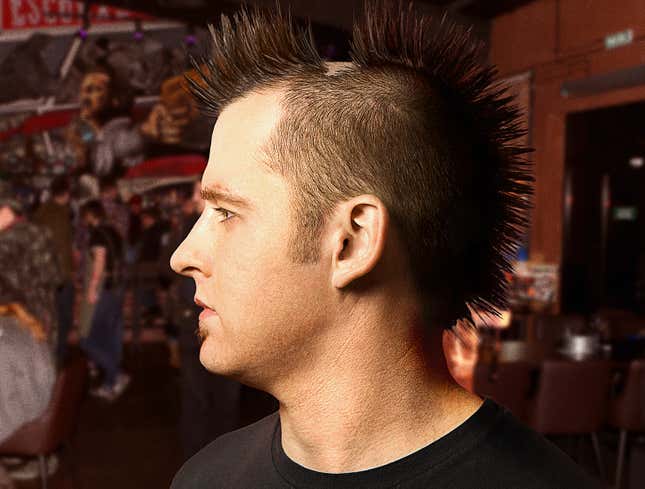 Image for article titled Mohawk Has Bald Spot