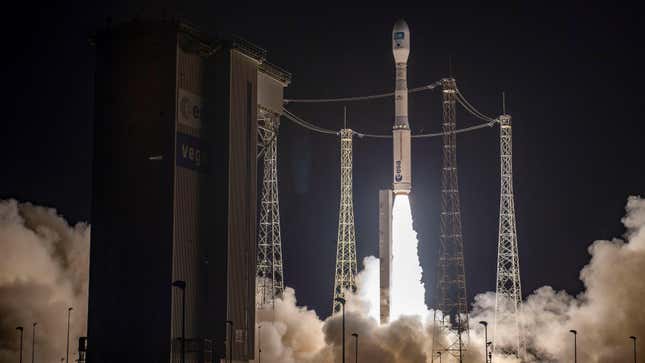 The Vega-C rocket taking off from the Kourou space base, French Guiana on December 20, 2022.