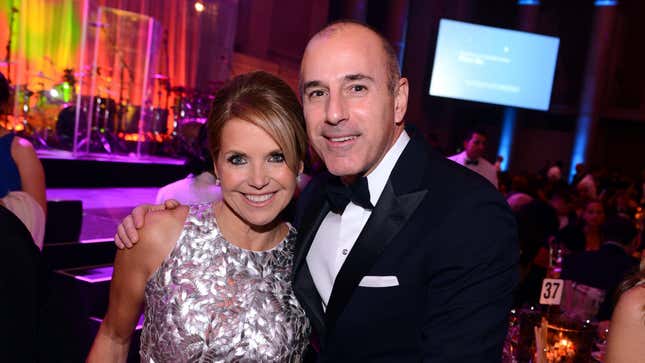 Image for article titled Katie Couric Is Still Defending Alleged Rapist Matt Lauer For Some Reason
