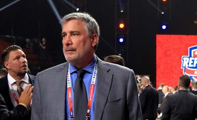 President Cam Neely of the Boston Bruins looks on during Round One of the 2022 Upper Deck NHL Draft at Bell Centre on July 07, 2022 in Montreal, Quebec, Canada. (Photo by Bruce Bennett/Getty Images)