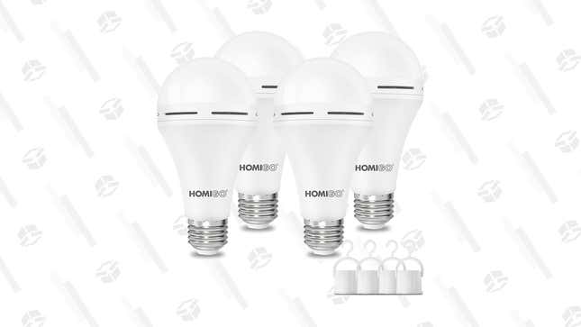 HOMIGO Emergency Rechargeable Light Bulb 4 Pack | $22 | Amazon