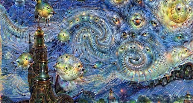 An example of the work Google’s DeepDream algorithms can create.