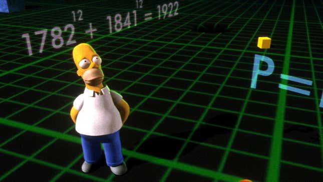 A screenshot from The Simpsons shows a 3D CG Homer. 
