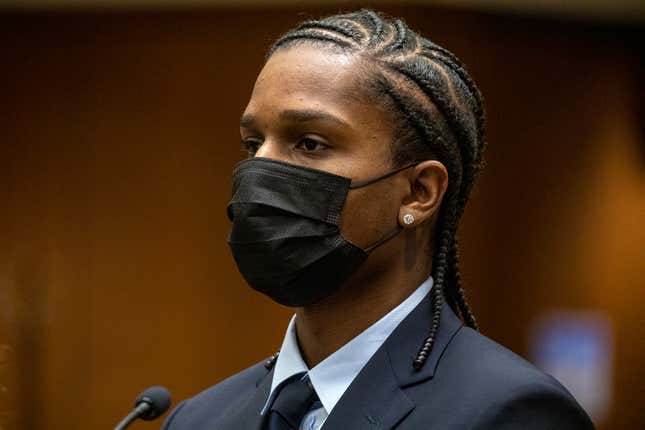  Rapper A$AP Rocky pleads not guilty to assault charges during his arraignment hearing on August 17, 2022 in Los Angeles, California.