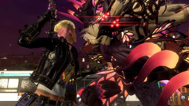 Viola braces herself for an attack from an infernal demon.