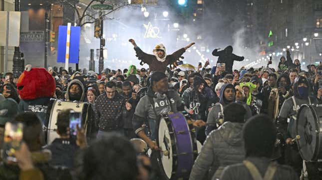 Philly celebrates in the streets after the Eagles win the NFC