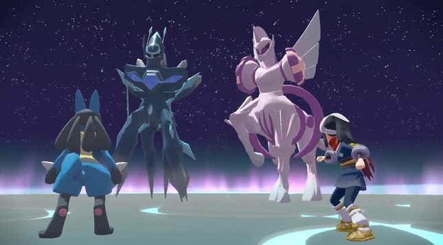 Pokémon Legends: Arceus' protagonist faces its mythical Pokémon.