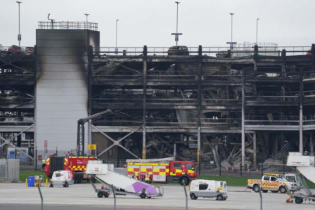 Image for article titled London Luton Airport Shut Down After A Parking Garage Went Up In Flames