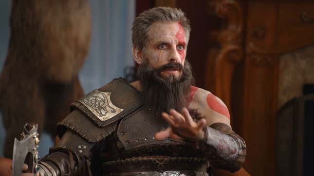 Ben Stiller dressed as Kratos.