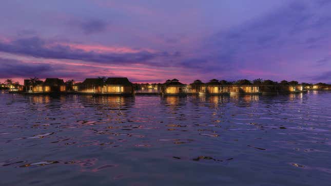 An artist’s impression of the villas in the Maldives.
