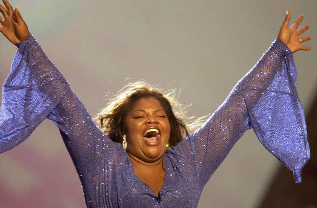 Mo’Nique, host, performs her opening number “Crazy In Love” at the 4th annual BET Awards on June 29, 2004.