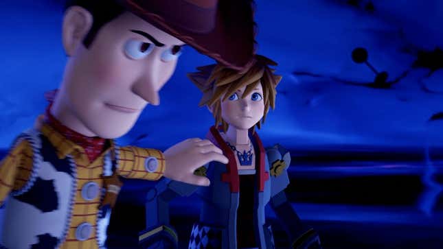 Woody steps in front of Sora to roast the hell out of a Kingdom Hearts villain. 