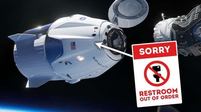 Image for article titled A Problem With The Toilet In SpaceX&#39;s Dragon Capsule Means Astronauts Will Be In Diapers