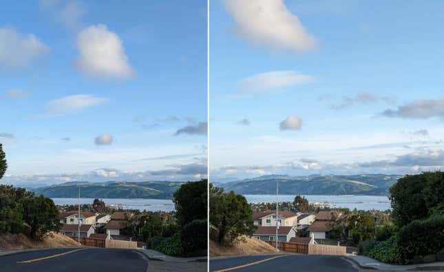 A la izquierda, foto tomada con el Pixel 7. A la derecha, la misma con el 7a.