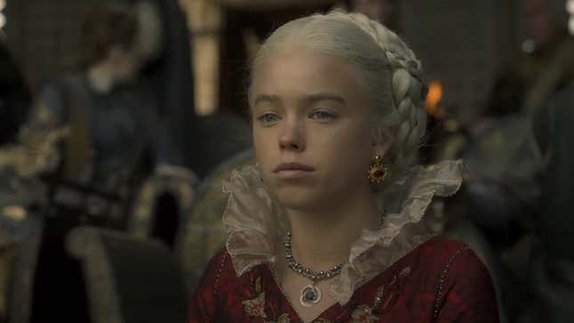 Milly Alcock as young Princess Rhaenyra Targaryen in House Of The Dragon