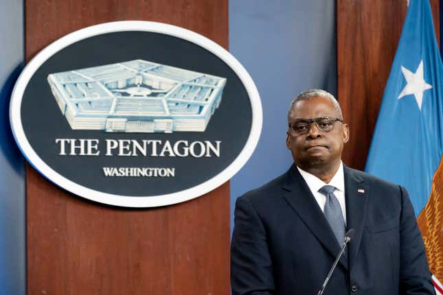 Secretary of Defense Lloyd Austin pauses while speaking during a media briefing at the Pentagon, Wednesday, Nov. 17, 2021, in Washington. In February, with the images of the violent insurrection in Washington still fresh in the minds of Americans, the newly confirmed defense secretary took the unprecedented step of signing a memo directing commanding officers across the military to institute a one-day stand-down to address extremism within the nation’s armed forces.
