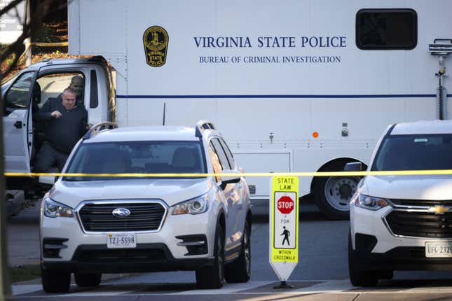 Virginia State Police at the scene of the shooting.