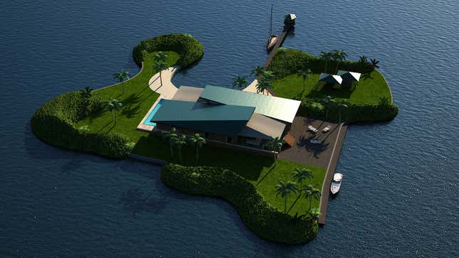 A submarine will get you from the airport to the villa in 40 minutes.