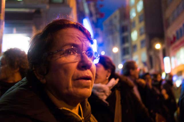 Nov. 28, 2015 – A protester looks on. (Julius Motal)