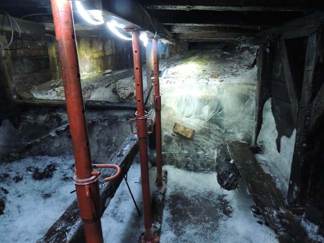 The cave shelter the researchers have excavated.