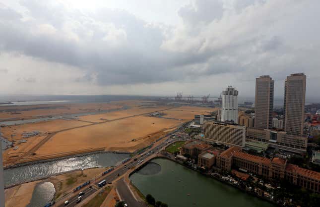 Site of the future Chinese-backed Colombo Port City in Sri Lanka.