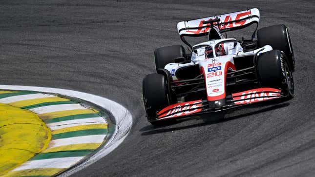 Image for article titled Kevin Magnussen of Haas Scores His First Formula 1 Pole Position in Brazil