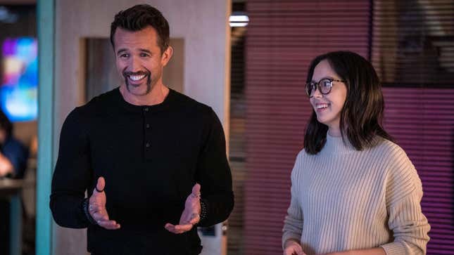 (from left) Rob McElhenney and Charlotte Nicdao in Mythic Quest season two.
