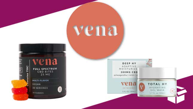 Chill out with Vena’s CBD gummies, skincare, and other potent products. 