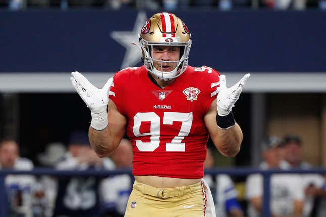 San Francisco 49ers Nick Bosa gets away with Green Bay public urination