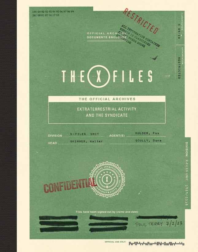 Image for article titled The X-Files: The Official Archives Is Getting an Alien-Focused Sequel