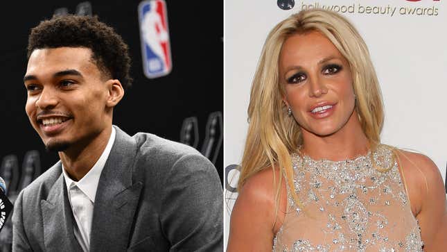 Image for article titled Victor Wembanyama Hasn’t Apologized to Britney Spears: ‘I Didn’t See What Happened’