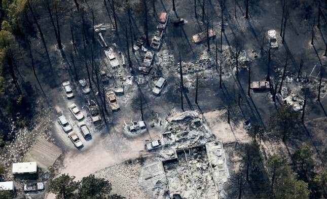Image for article titled The aftermath of destructive wildfires, seen from above